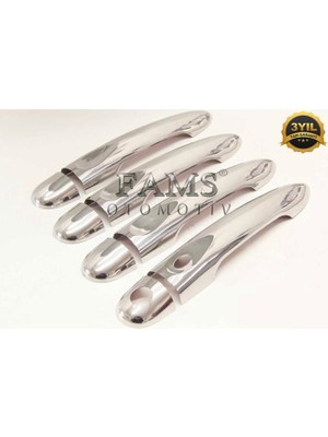 Fams Otomotiv Renault Scenic 3 Krom Kapı Kolu 4 Kapı 2009-2016 Paslanmaz Çelik (Sensörlü)