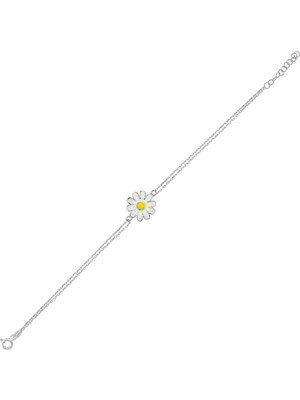 Altın Sepeti  Gümüş Papatya Bileklik G172BL