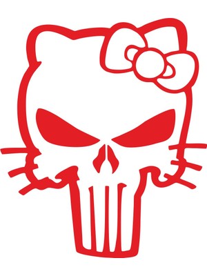 Sticker Fabrikası Dişi Punisher Kurukafa Kuru Kafa Sticker 00528