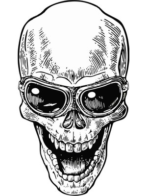 Sticker Fabrikası Gülen Kurukafa Kuru Kafa Sticker 00534