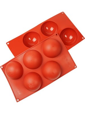 Globy Silikon Yarım Küre Muffin,kek Kalıbı 5'li
