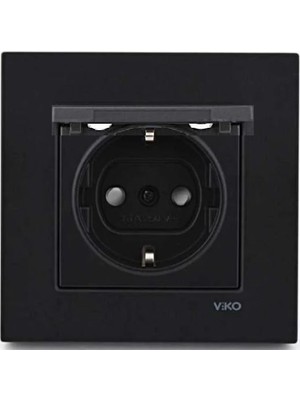 Viko Elektrik Prizi Siyah Kapaklı Çocuk Korumalı Topraklı Modern Tasarım Özellikli