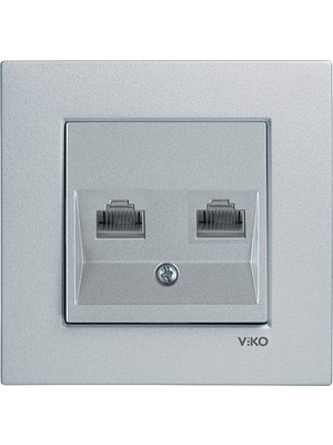 Viko Novella Gümüş Data-Nümeris Priz Cat6-Cat3 Çerçeveli