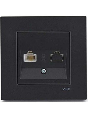 Viko Novella Siyah Tekli Data Priz Cat6 Çerçeveli