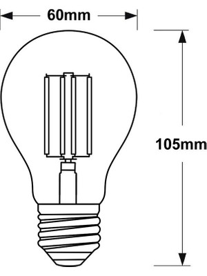 Heka ERD37 A60 Standart Tip Edison Flamanlı Rustik LED Ampul 6 Watt