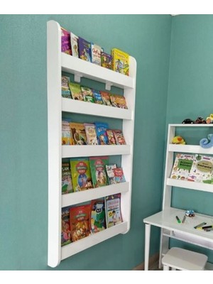 Mihenk Duru  Montessori Kitaplık 5 Raflı Mdf Kitaplık