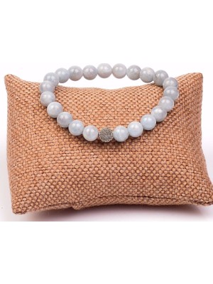 Taş Sandığı Akuamarin Taşı Bileklik ( 8 mm )