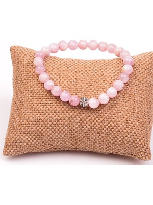 Taş Sandığı Kunzit Taşı Bileklik ( 8 mm ) - Gümüş Aparat -