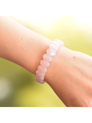 Taş Sandığı Pembe Kuvars Taşı Bileklik