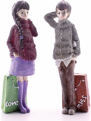 Deco Elit Dekoratif Love Miss Iki Aşık Biblo 20CM -1AB