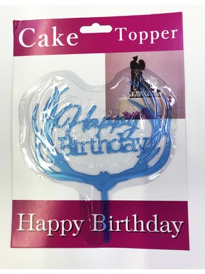 Happy Birthday Dallı Cake Topper 4 Adet