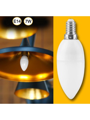 Vie 3 Adet 7 Watt E14 Ince Duy Beyaz Işık Mum Buji LED Ampul Tasarruflu Avize Ampul