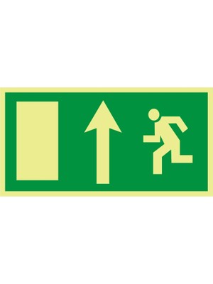 İzmir Serigrafi Fotolümen Yukarı Ok 2.6 mm PVC Uyarı Levhası 15 x 30 cm