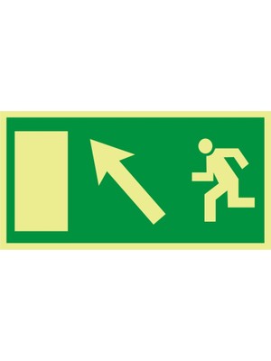 İzmir Serigrafi Fotolümen Sol Yukarı Ok (Kendinden Yapışkanlı Etiket) 15 x 30 cm