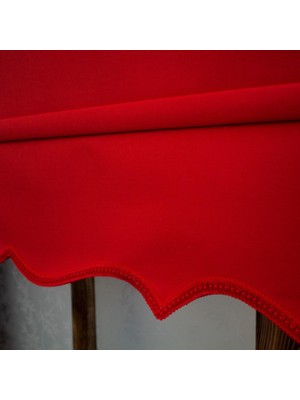 Esdeh Kırmızı Stor Perde - Etekli Model