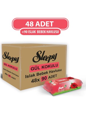 Sleepy Gül Kokulu Islak Havlu 48X90