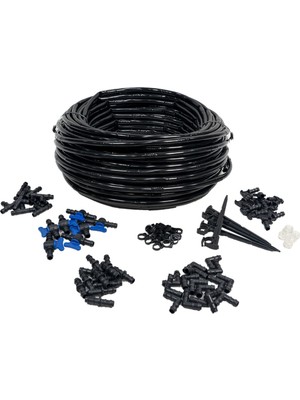 Mgf Plast 100MT/ 16MM. / 33CM. Delikli Damlama Sulama Bahçe Hazır Seti