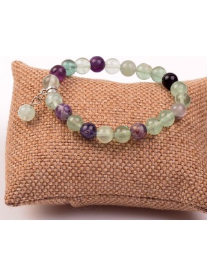 Taş Sandığı Florit Taşı Bileklik ( 8 mm )