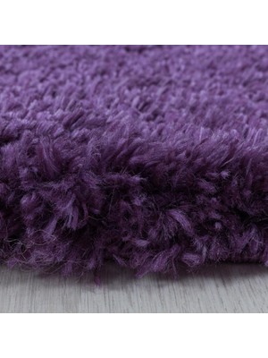 Carpettex Yuvarlak Süpersoft Yumuşak Shaggy Halı 3 cm Hav Yüksekliği Düz Lila