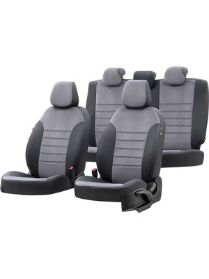 Otom V.w. Jetta 2011-2018 Özel Üretim Koltuk Kılıfı London Design Füme - Siyah