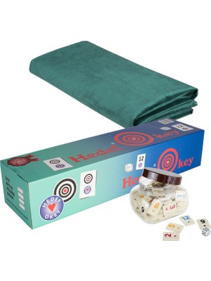 Hedef Okey Okey Takımı + Masa Örtüsü Yeşil Set