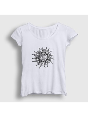 Presmono Kadın Beyaz Sun Alice In Chains T-Shirt
