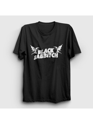 Presmono Unisex Siyah Logo Black Sabbath T-Shirt