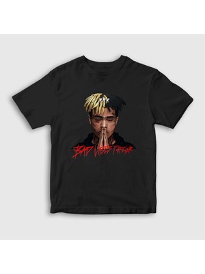 Presmono Unisex Çocuk Siyah Forever XXXTentacion T-Shirt