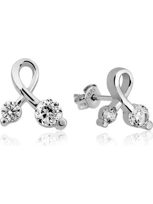 Gumush ​gümüş Zirkon Taşlı Çivili Kadın Küpe