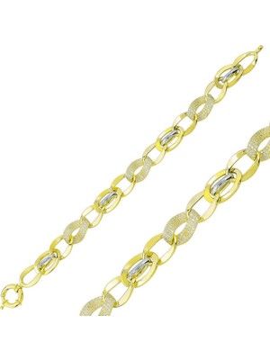 Gumush ​gümüş Iki Renkli Taşlı  Hallow Bileklik