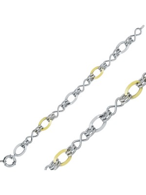 Gumush Gümüş Sonsuzluk Detaylı Halka Bileklik