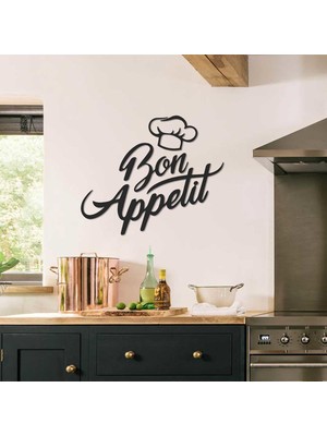 Artepera Bon Appetit Afiyet Olsun Yazılı Metal Duvar Tablosu - Modern Ev Dekorasyonları - APT378