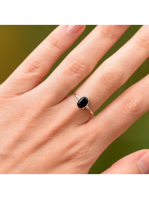 Taş Sandığı Oniks Taşı Gümüş Yüzük - Ayarlamalı