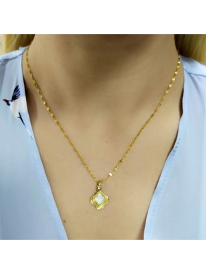 Zaradise Accessories Artı Figürlü Gold Renk Çelik Kolye