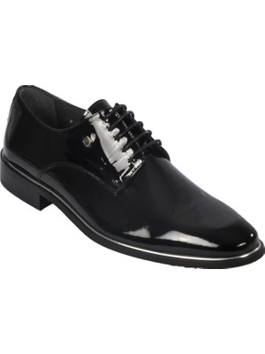 Fosco 8003 Siyah Rugan Erkek Klasik Hakiki Deri Ayakkabı