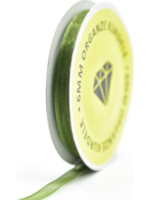 Elmas Süs Yağ Yeşili Organze Kurdele (6MM-20M)