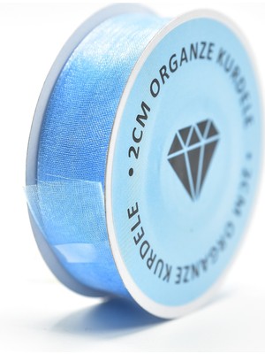Elmas Süs Mavi  Organze Kurdele (2CM-20M)