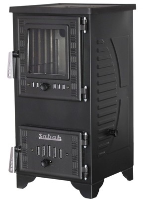 Sabah S102D Tekarasta Mini Dik Döküm Şömine Soba