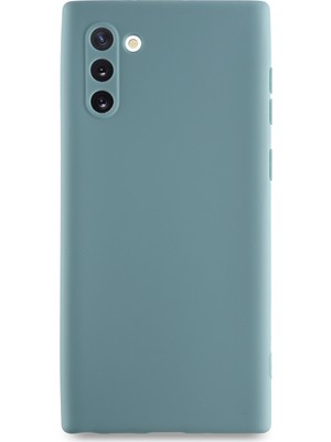 Kzy Samsung Galaxy Note 10 Kılıf Kamera Korumalı Premier Silikon Kapak Petrol Mavisi