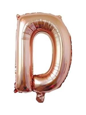 Öfn Aksesuar Rosegold "d'' Harfi Folyo Balon 100 cm (40 Inc)