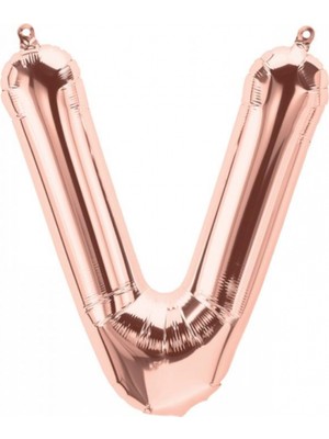 Öfn Aksesuar Rosegold "v'' Harfi Folyo Balon 100 cm (40 Inc)