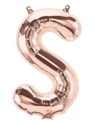 Öfn Aksesuar Rosegold "s'' Harfi Folyo Balon 100 cm (40 Inc)
