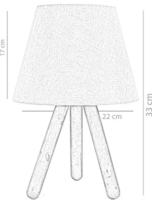 Homing Tasarım Ahşap Üç Ayaklı 2li Abajur Seti AYD-2401