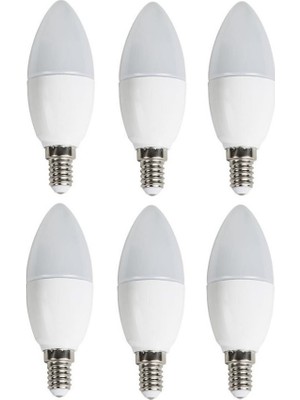 Cata 6 'li Cata CT-4083 Mum Ledli Buji LED Ampul-Ince E14 Duy-Avize Ampülü-Gün Işığı 3200K