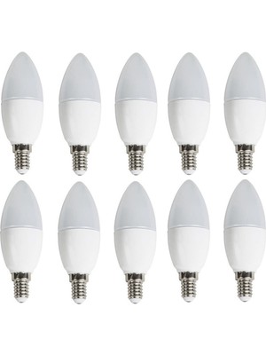 Cata 10 'li Cata CT-4083 Mum Ledli Buji LED Ampul-Ince E14 Duy-Avize Ampülü-Gün Işığı 3200K