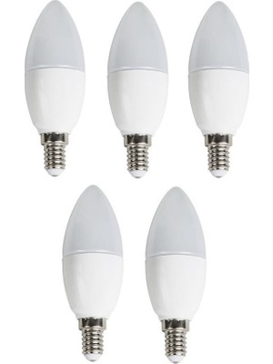 Cata 5 'li Cata CT-4083 Mum Ledli Buji LED Ampul-Ince E14 Duy-Avize Ampülü-Gün Işığı 3200K