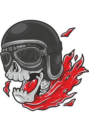 Harley Davidson Skull Aufkleber 24x24cm