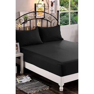 Ranforce Kumaş Ara Ölçü Lastikli Çarşaf Takımı 120x200 Siyah