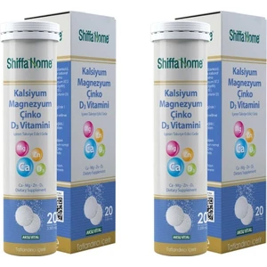 Shiffa Home Kalsiyum & Magnezyum & Çinko& D3 Vitamini x 2