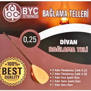 7nota BYC25 025 Divan Saz Teli Seti -Bam Bam Teli Vardır